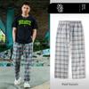 Plaid Pants Loose Straight High Street New Versatile Casual Sports Sweatpants with a Vertical Feel Black and White Basketball Long Pants for Men