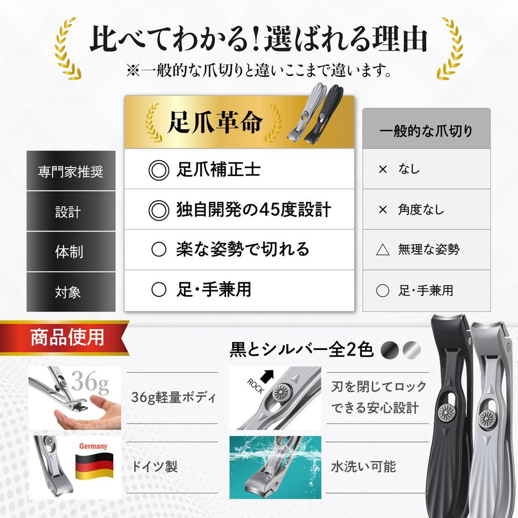 BRACKEN Agc by Toenail Toenail Clippers with a Angle for Easy Suitable for Elderly Caregivers and Pregnant and Lightweight [Recommended Specialists]