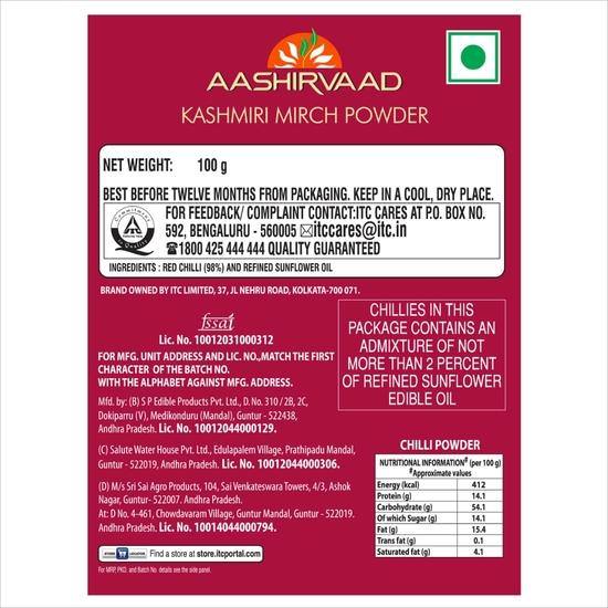 Aashirvaad Kashmiri Mirch Pulver, 100g