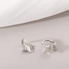 Chic 2pcs Clip Earring Silver Color Ear Cuff Star Shaped Korean Style Women Earrings Cartilage Stud Star Ear Clips