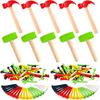 10 Pcs Kids Wooden Hammer Toy with 100 Pcs Colorful Wood Golf Tees, Small Plastic Hammer Simulation Hammers Educational Toys for Children Gift