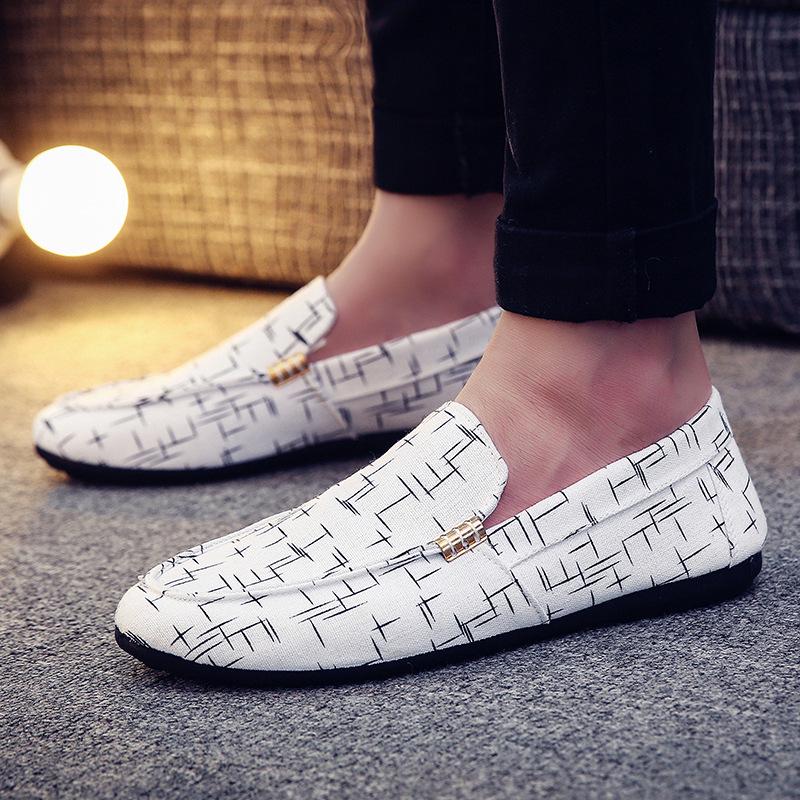 Social Guy Men's Slip-On Canvas Loafers - Casual Earth-Tone Trendy Shoes