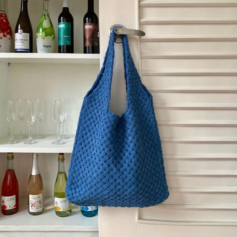Knit Bag Hand-woven Bag Vintage Tote Bag Shoulder Bag Women's Tote Shopping Bag
