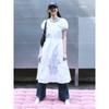 Cotton Short Sleeve Long Dress White