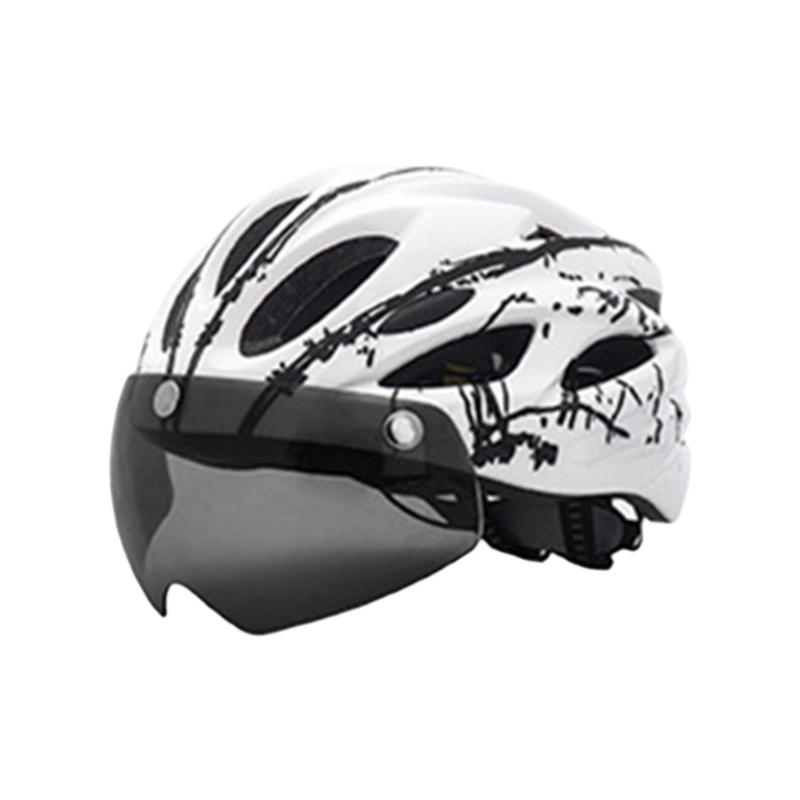 Cycling Helmets Comfortable Lining Bicycles Helmets with LED Light & Goggles Bike Helmets Safety Cap for Women and Men