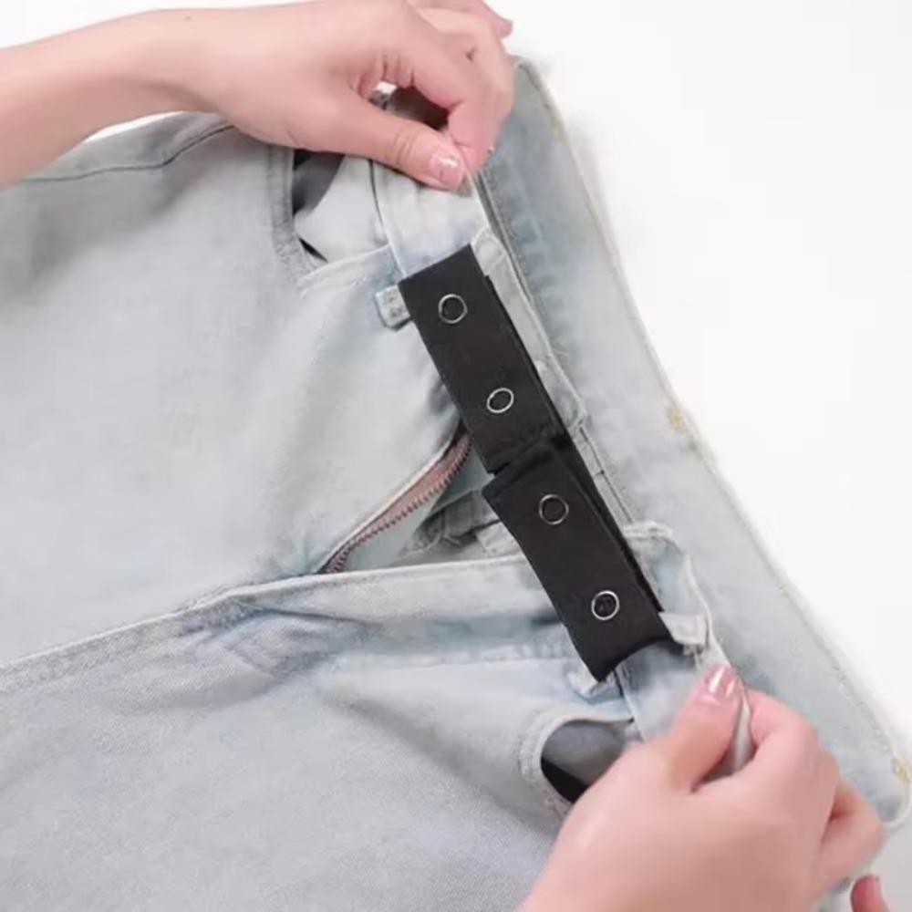 Stretch Trousers Waist Belt Buckle Free Elastic Waist Extenders Elastic Expansion Buckle  Women Men