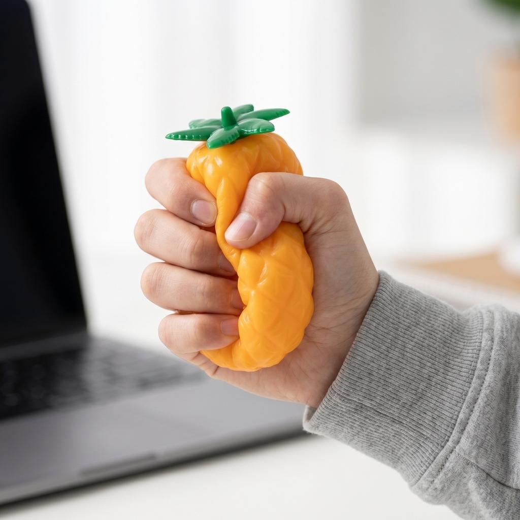 Jouet à presser Forme Tomate Doux Montée Lente Soulagement du Stress Jouet Sensoriel pour l'Exercice des Mains et la Relaxation