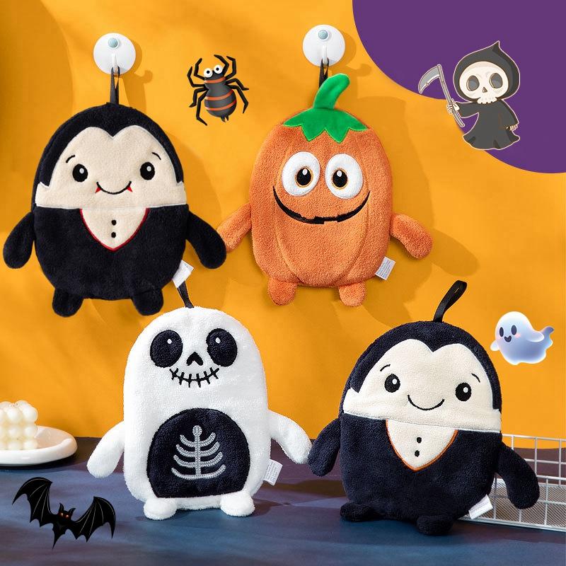Halloween Decor Itemation Hand Towel Thicken Coral Fleece Towel Hanging Handkerchief For Kitchen Bathroom Accessories