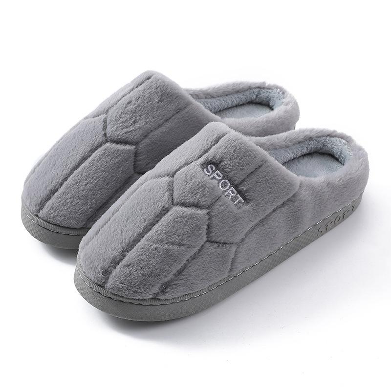New cotton slippers autumn and winter women wear warm cotton mop home non-slip couple hair slippers men
