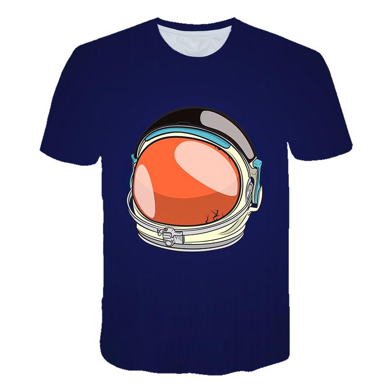 3D Print Astronaut Summer Cartoon 1-14 Years Kids Pleasantly Cool O-Neck Short Sleeve Boys Girls T Shirt Lovely Short Sleeves