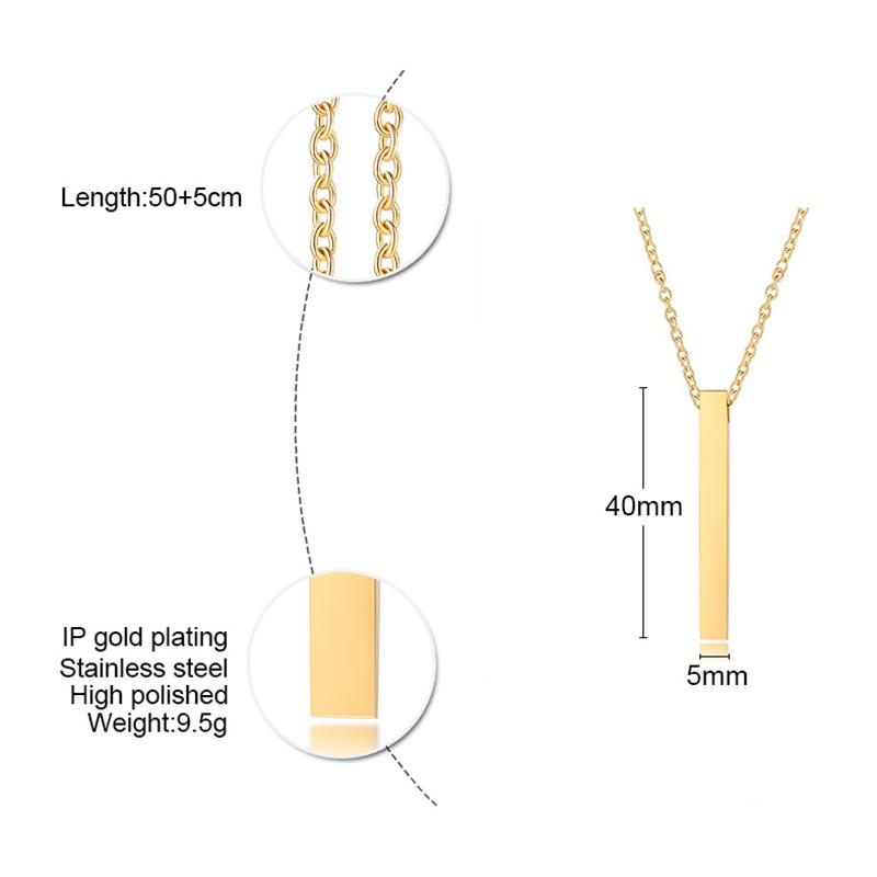 Custom Lange Verticale Staaf Ketting voor Vrouwen Mannen Graveer Gepersonaliseerde Naam Initiaal Hanger Roestvrij Staal Inspiratie Cadeaus