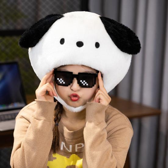 

Милый мультяшный головной убор для щенка, 3D пушистая плюшевая шапка для волос, шляпа, аксессуары, костюм для вечеринки