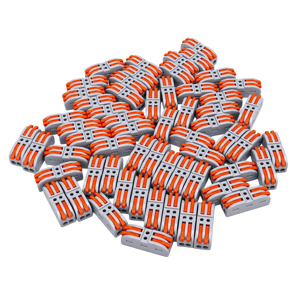 60 Pcs 2 Pin Lever Wire Electrical Connectors Quick Wire Splice Connectors for 28 12 AWG Wires