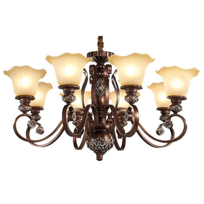 Retro Wrought Iron Pendant Light for Living Room, Villa, or Staircase