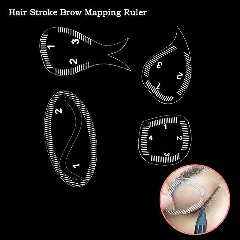 Brow Shaping Stencil Transparent Mapping Ruler Microblading Instant Brow Shaper Novice Thrush Auxiliary Drawing Fishtail Design