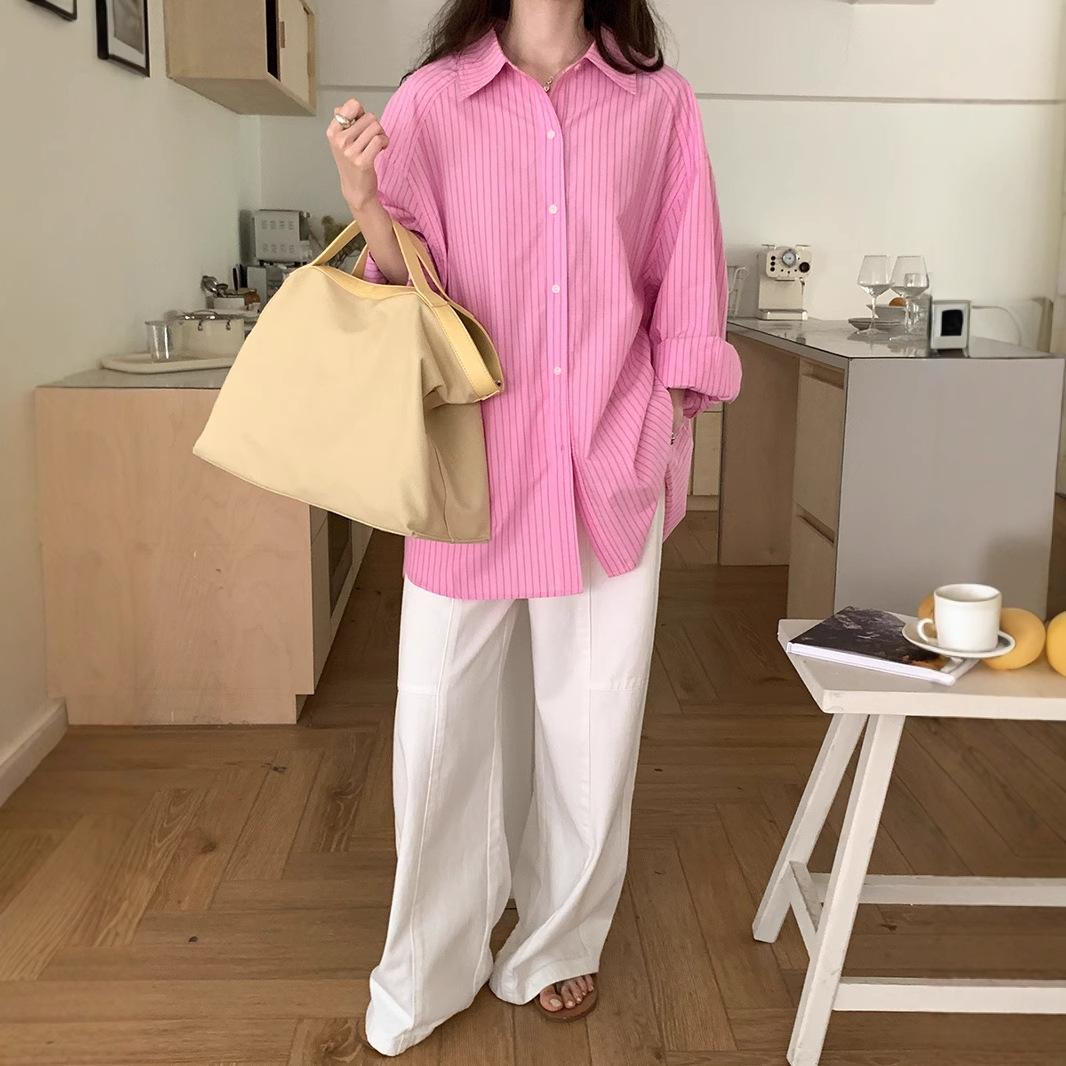 

Pink Striped Shirt Woman M рожевий