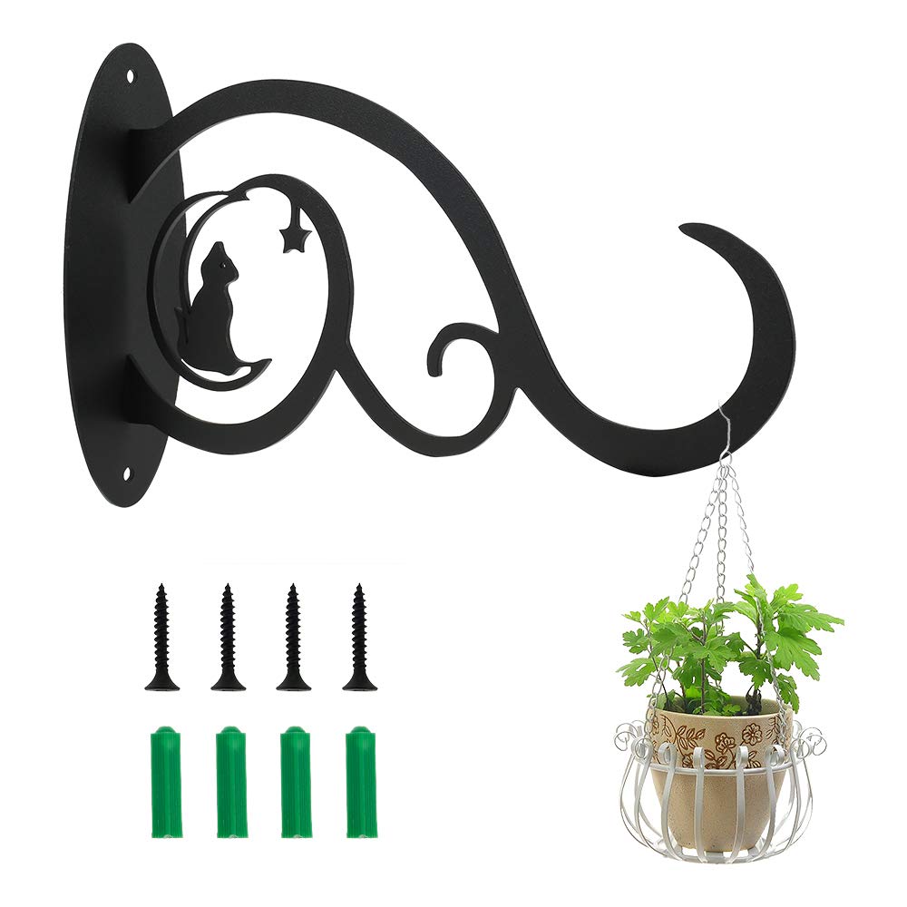 Hanging Antique Black Iron Bracket Wall Hook Indoor Outdoor Garden Bracket Hanging Plant Bracket Hanging Antique Style Garden Plant Bracket Planter