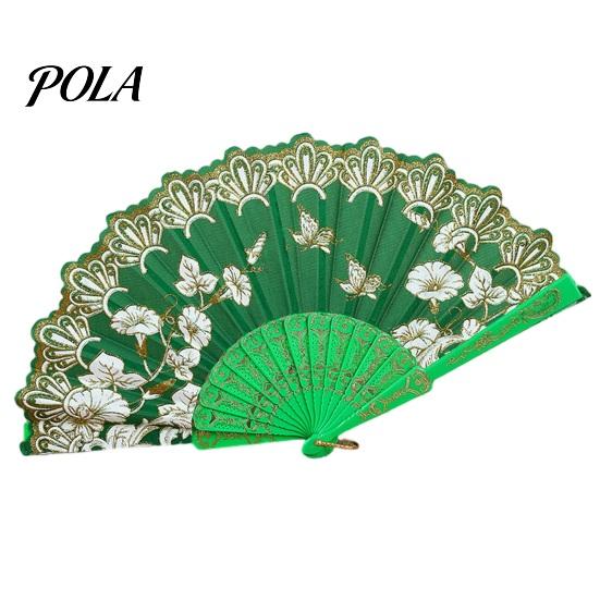 Pocket Fan Handheld Vintage Style Bright Color Exquisite Pattern Fine Workmanship Ultralight Collapsible Cloth Retro Chinese Folding Photography Prop