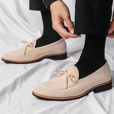 Luxus Designer Wildleder Schuhe Herren Spitzschuh Schleife Slipper Hochzeitskleid Abschlussball Formelles Schuhwerk Sapatos Tenis Masculino