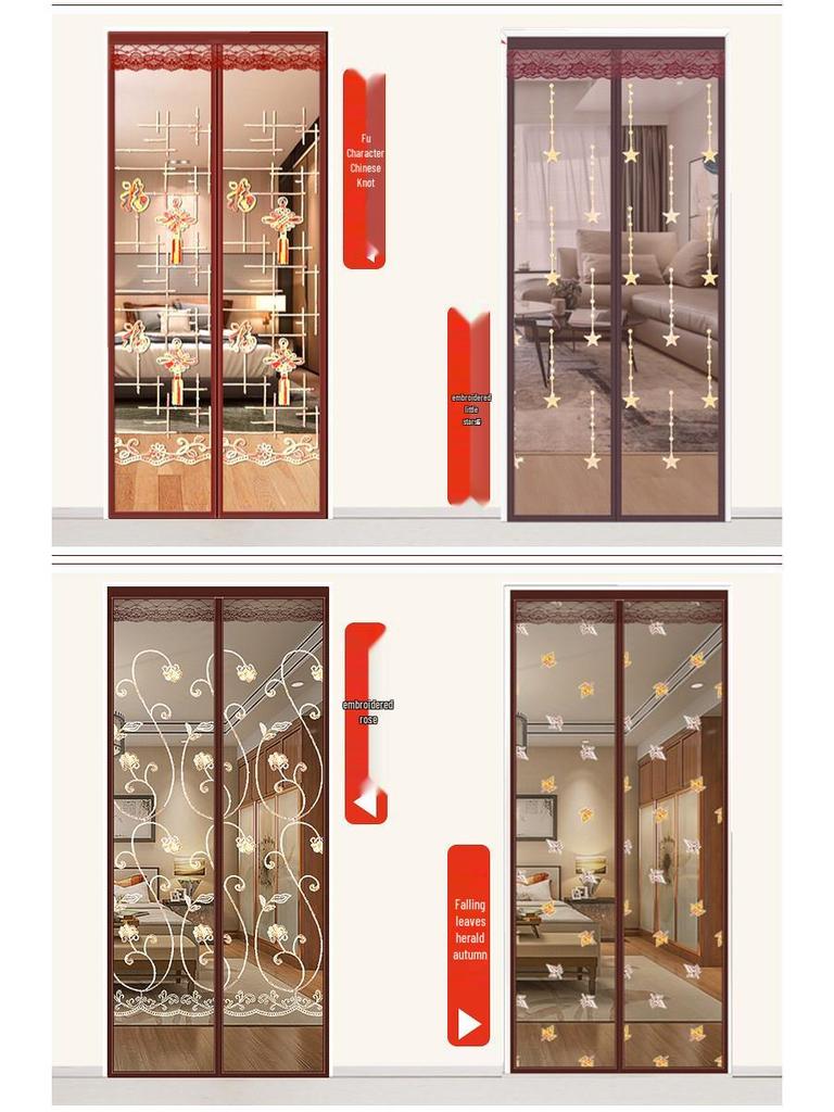 Velcro Magnetic Anti-Mosquito Screen Door - Silent & Encrypted for Bedroom Use