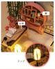 moin moin Dollhouse Miniature DIY Kit Set | Two-Story Model Room Style | Chinese Style, Cherry Blossom & Bamboo | Large 1/24 Scale | LED Light + Acryl