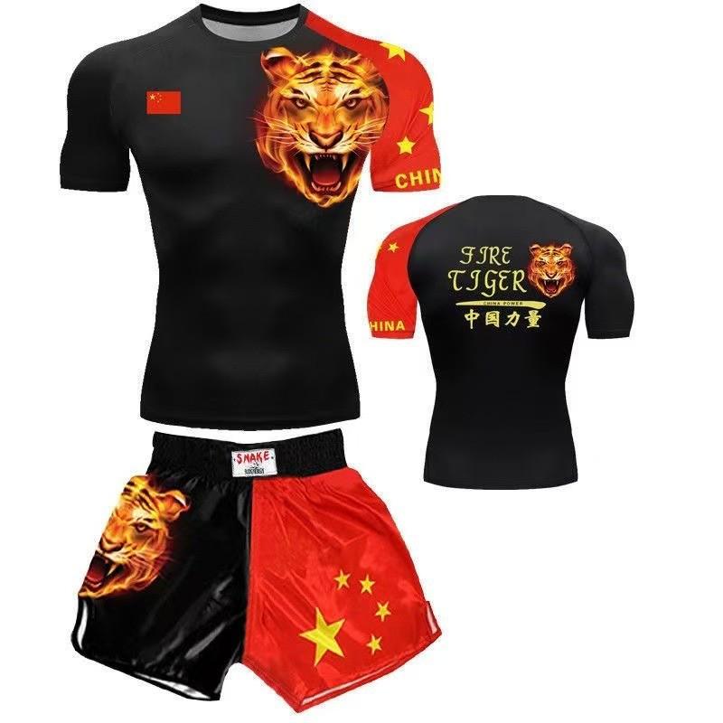 Uniforme da Allenamento Arti Marziali per Bambini Boxe Muay Thai MMA Sanda Pratica Stampa Personalizzata