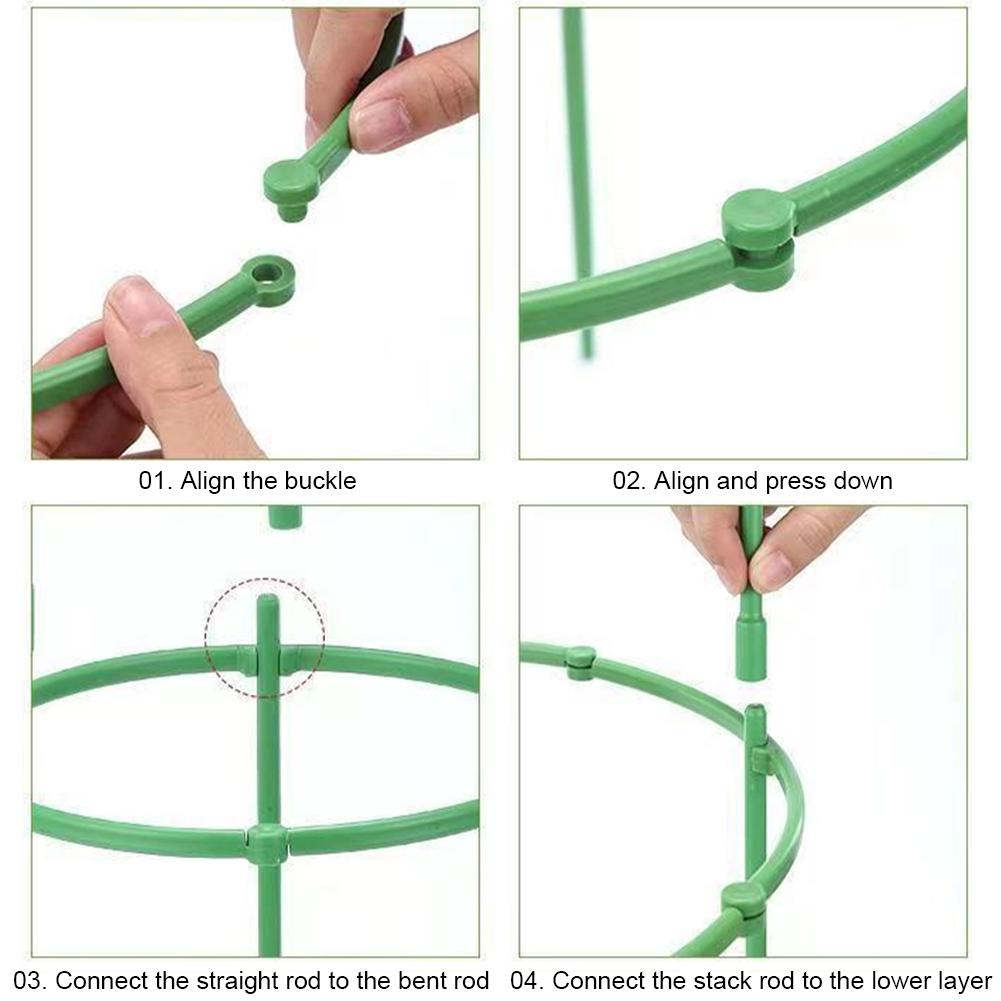 Plant Support Pile Half Round Climbing Vines Stake Bonsai Fixing Rod Garden Plant Stake Holder Flower Ring Support Rack