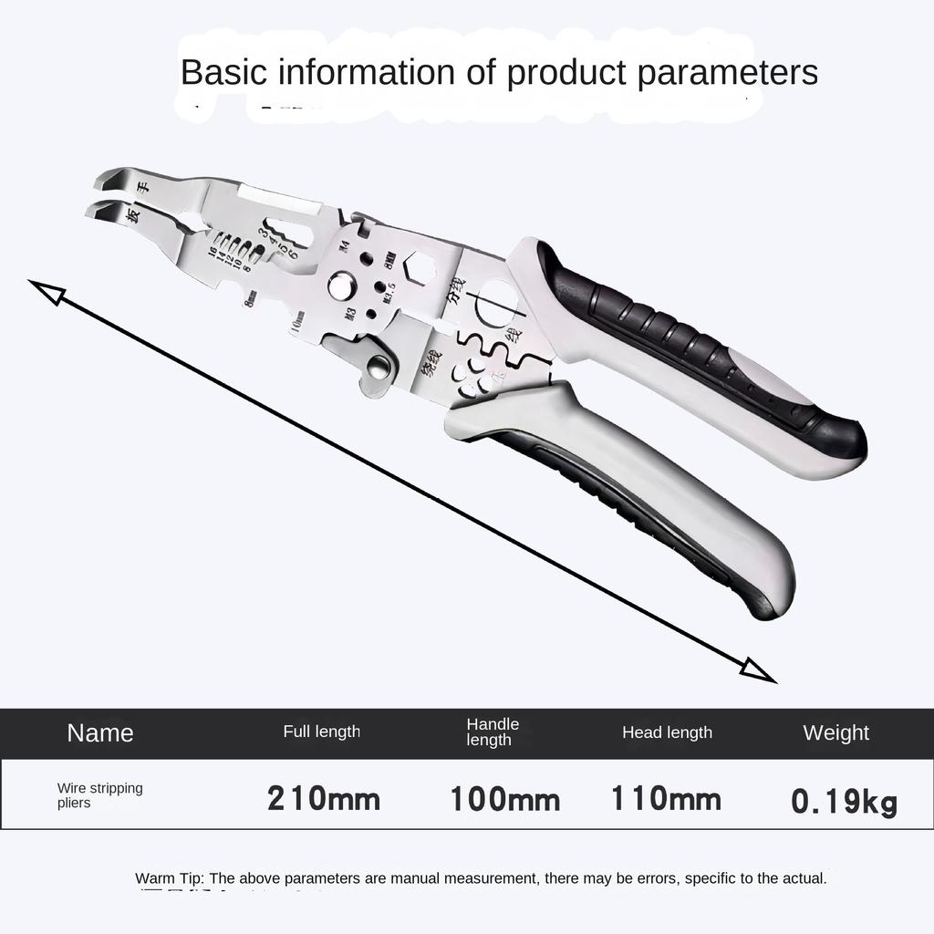 Multifunctional Wire Stripper Tool Easy To Use Wire Cutter for Wire Bending Wrench Splitting Pulling New Type of Elbow Pliers