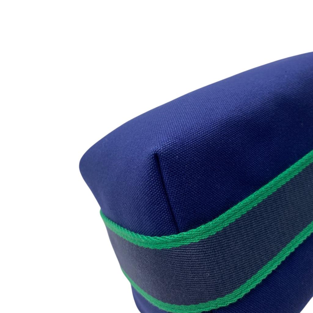 Used HERMESHandbag Navy/green Canvas Women