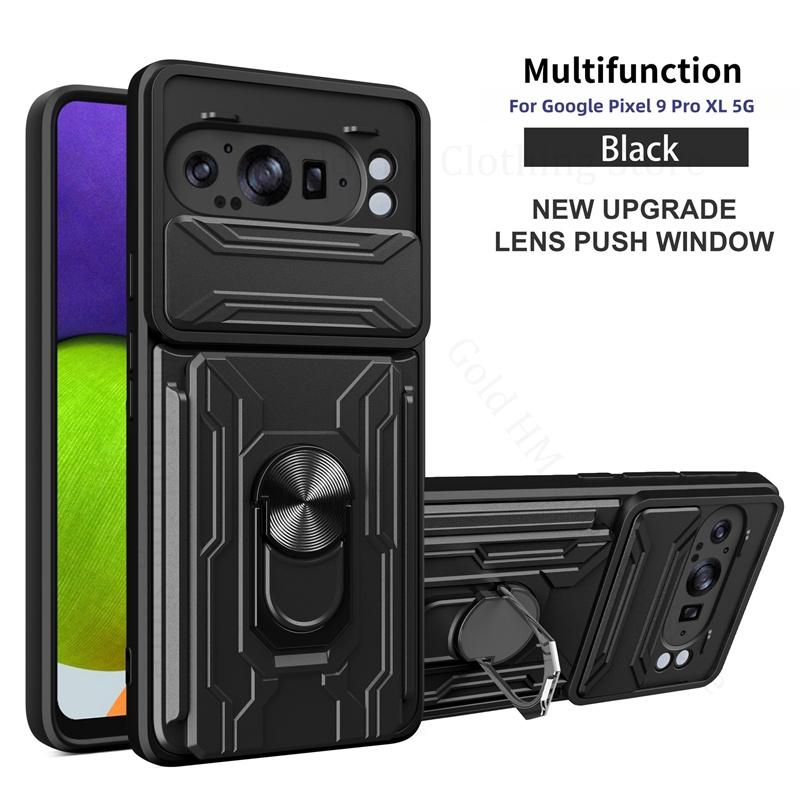 

Чохол для об єктива камери з кнопковим вікном для Google Pixel 9a 9 Pro XL, чохол для кільця-стійки з підтримкою для Google Pixel 9 Pro XL 8A Pixel 9A червоний