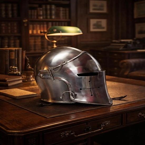 

Handmade Steel Knight Barbuda Helmet Crusader Armor, Costume LARP Cosplay Collectible Gift Father Christmas Anniversary Home Decor Gift