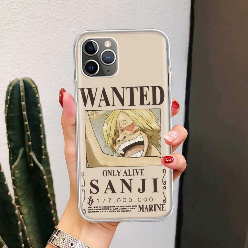 One Piece Fashion Wanted For iPhone 11 13 Pro Max 12 Mini Phone Case X XS XR 6 6S 8 7 Plus SE Apple 5 5S Fundas Cover Coque Capa