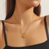 Gold Plated Snake Chain Necklace with Layered Heart and Pearl Pendant Fashion Jewelry for Women