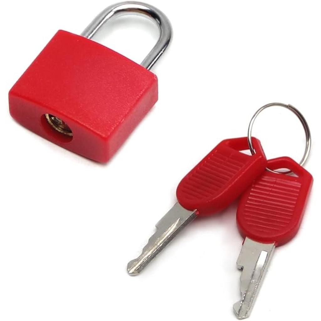 2Set Mini Padlocks Set Luggage Locks with 2 Keys Waterproof Safely Padlock for Backpacks Computer Bags Gym Locker Tool Box Diary Key Lock