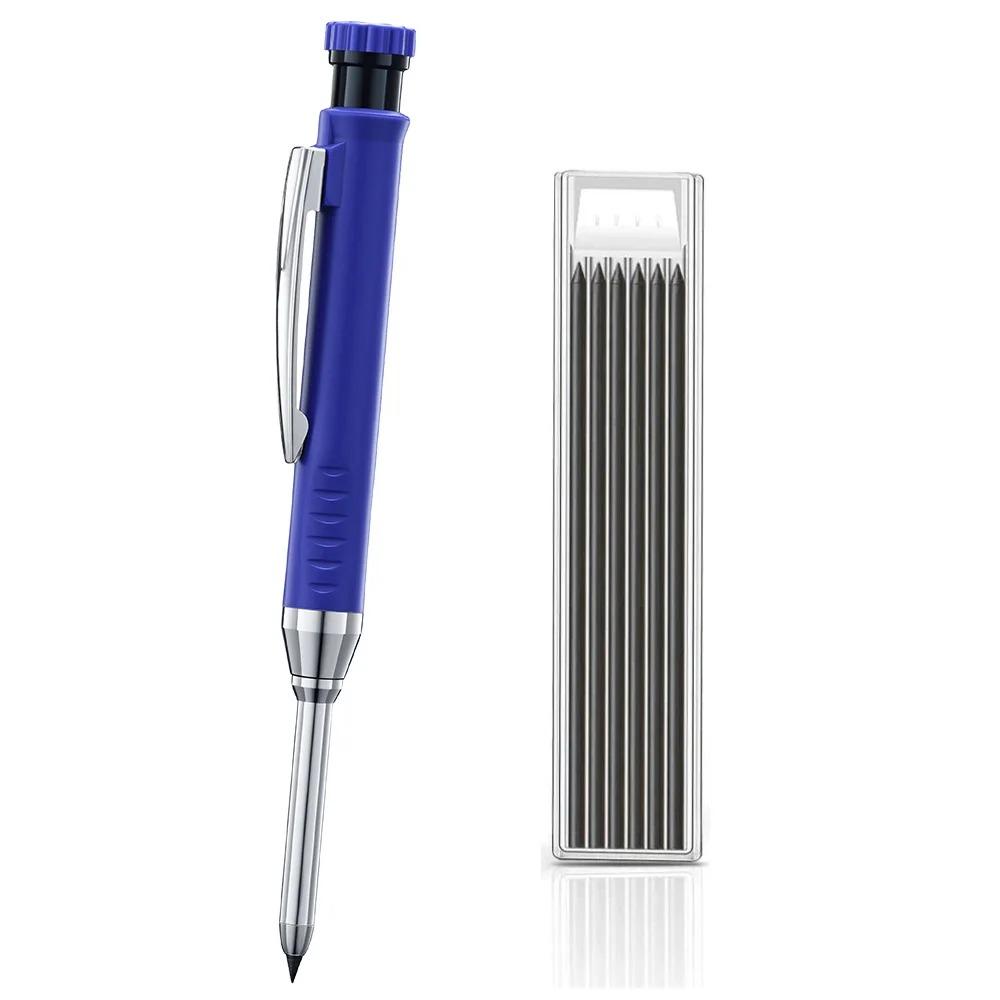 2.8mm Solid Carpenter Pencil Mechanical Pencil with Built-in Sharpener Carpentry Long Head Carpenter Pencil Stationery Supply
