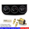2" 52MM Triple-Anzeige 3 in 1 Wassertemperaturanzeige Öldruckanzeige Öltemperaturanzeige mit Sensor 1/8 NPT Spannung für Rennwagen