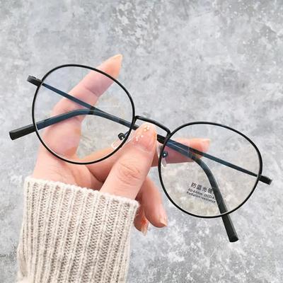Vintage Klassische Anti-Blaulicht-Brille Ovaler Metallrahmen Markendesigner Mode Runde optische Metallrahmen Computerbrille