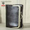 Head Layer Cowhide RFID Anti Magnetic Women's Wallet Casual Iron Hinge Multifunctional Short Leather