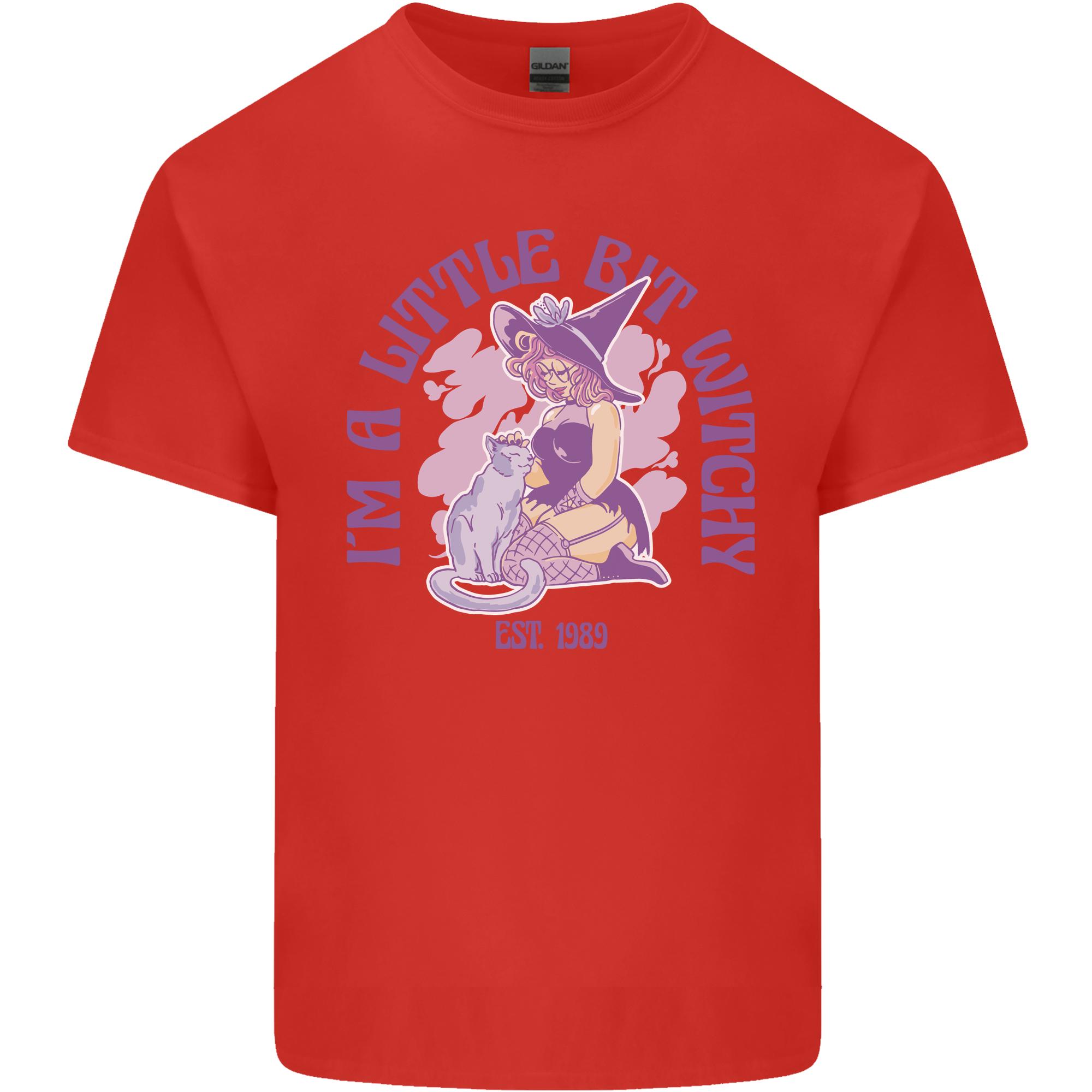 A Bit Witchy Funny Halloween Cat Witch Unisexs Light Cotton TShirt S