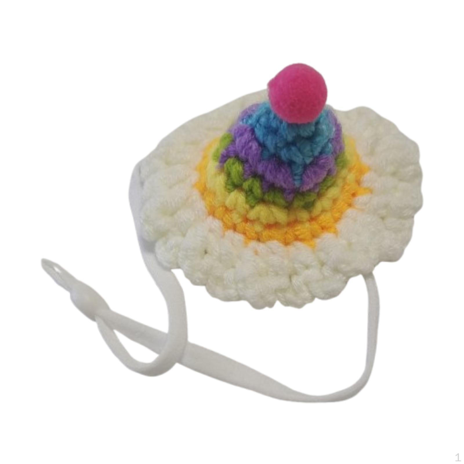 

Регулируемая шапка для мелких животных, вязаный головной убор для хомяков и грызунов Rainbow