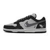 Big Gray Stars Leather Lightweight Breathable Support Height Increasing Low Top Skateboard Shoes Men's Black Gray 355152-017(Team861-)
