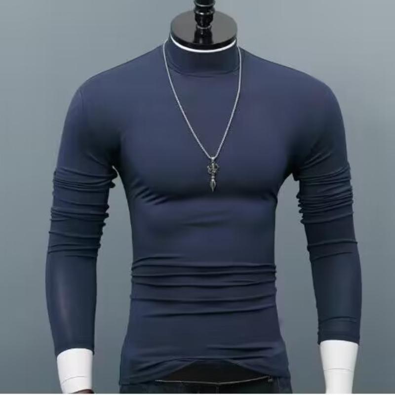 Chic Knitted Turtleneck Shirt In Solid Colors