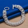 925 Sterling Silver 8-inch Exquisite Round Mesh Bracelet, Fashionable Women's Party Jewelry, Wedding Accessories