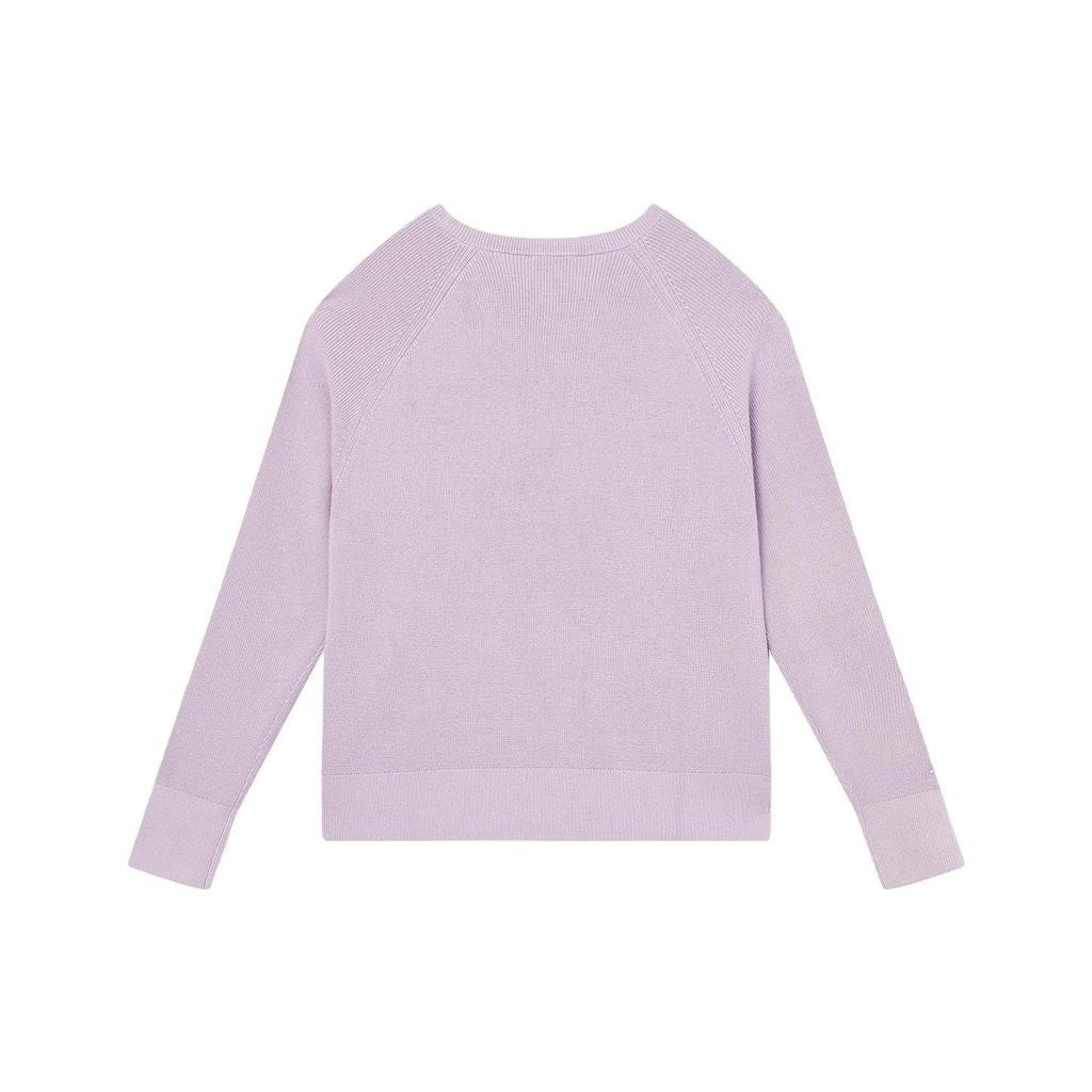 FILA Letter Print Casual Long Sleeve Knit Top Women tops Dreamy-Purple F11W331409F-VT