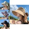 Summer Wide Brim Hat With Neck Protection For Women Outdoor Sun Shade Fashionable Uv Shield