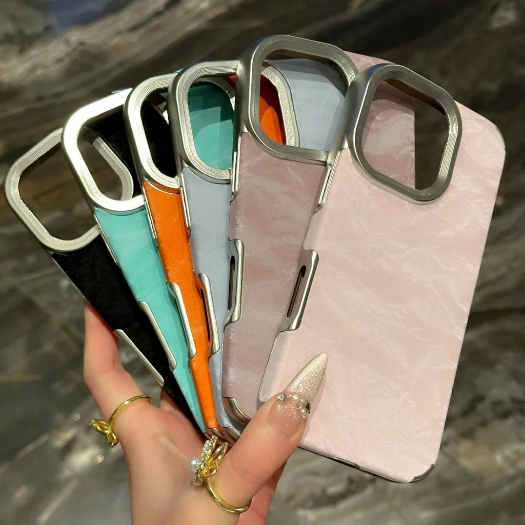 Luxury Leather Cortex Phone Cases For iPhone 11 12 13 14 15 16 Pro Max Plus Soft Silicone Shockproof Bumper Cases Cover