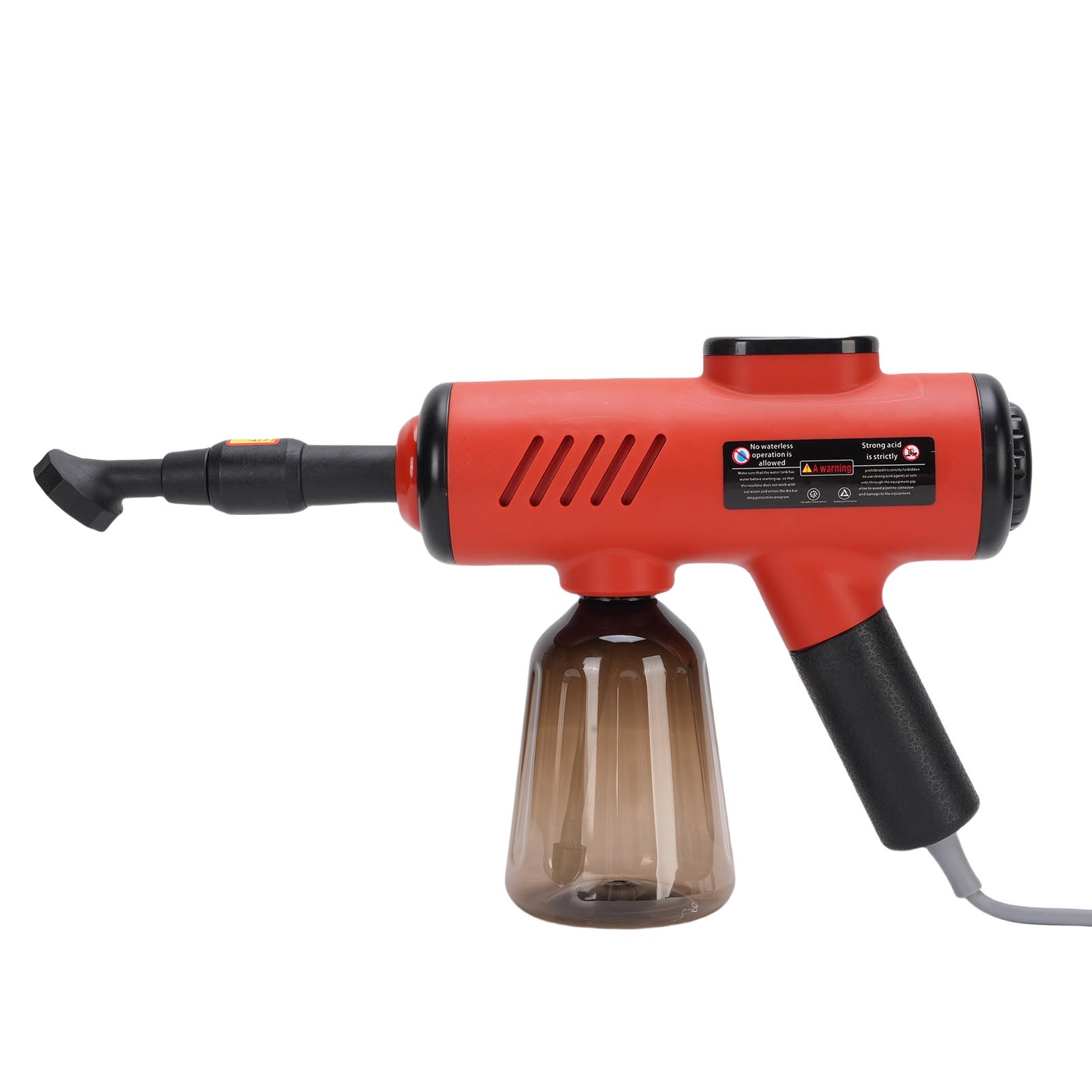 

Handheld Steam Cleaner High Temperature Pressurized Steam Cleaning Machine with Brush Heads Digital Display Red