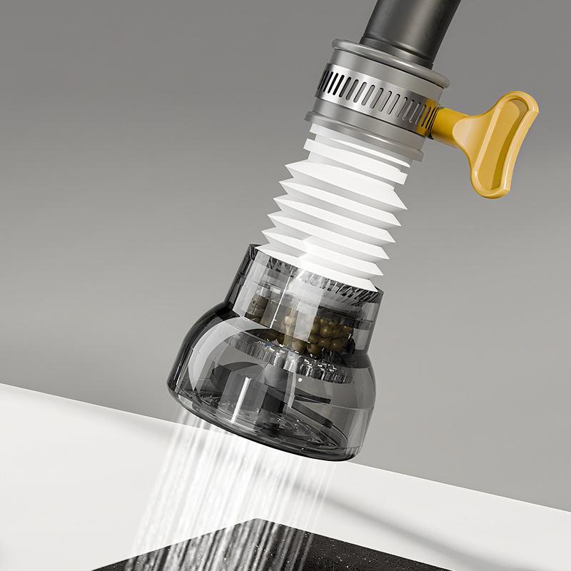 უნივერსალური 360 გრადუსით მბრუნავი ონკანის აერატორი მბრუნავი წყლის დამზოგი ეკონომაიზერი საშხაპე თავი სამზარეულოს ონკანის საქშენის ადაპტერი ნიჟარის აქსესუარები