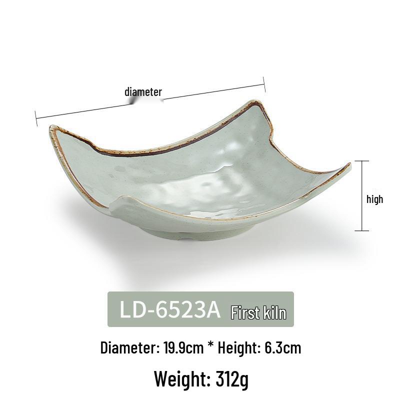 Melamine Imitation Porcelain Square Plate for Cold Dishes, Stir-fry, or Rice - Ideal for Hotels and Restaurants.