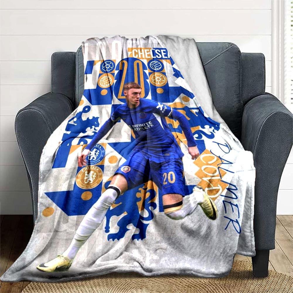 Chelsea Fc Football Player Blanket Comfortable Suitable for Seaside Bedding Chair All-Season Use Modern Style Gift for Travel Home Birthdays